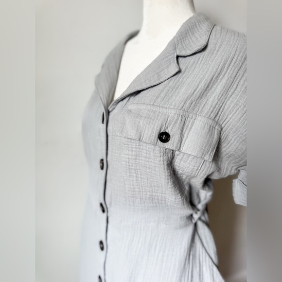 Leia & Co Cotton Tie Button Down Midi Dress - Picture 4 of 6